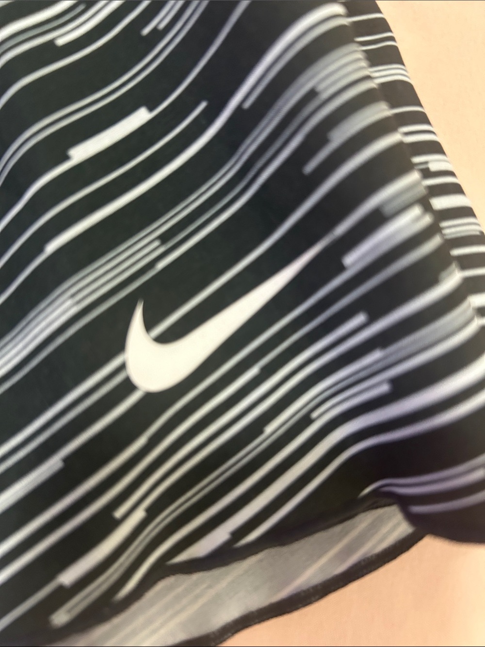 Nike Black tennis or running Skirt with White and Gray Stripes - Picture 4 of 5